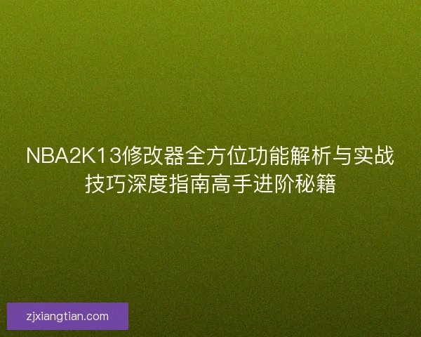 NBA2K13修改器全方位功能解析与实战技巧深度指南高手进阶秘籍