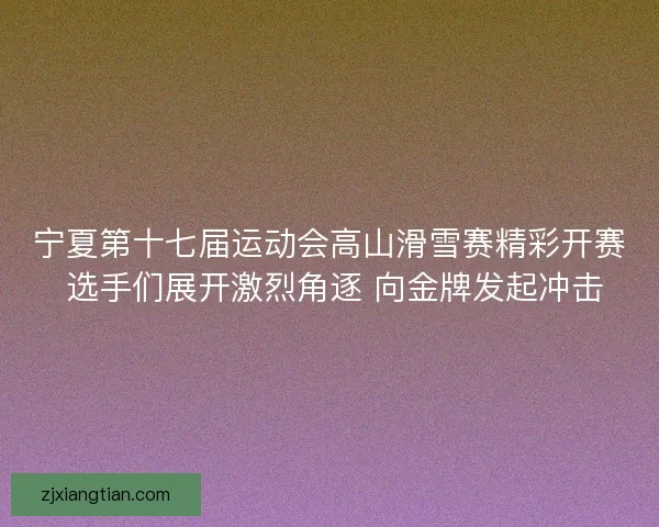宁夏第十七届运动会高山滑雪赛精彩开赛 选手们展开激烈角逐 向金牌发起冲击